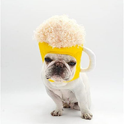 Dog Cat Cute Novelty Beer Mug Hat Headwear Funny Beer Champagne Costume Hat Soft Headgear PU Material for Xmas Birthday Party